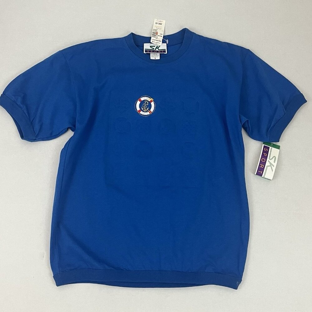 Vintage SK Sport Women's S Nautical Sailing Themed Top Shirt Pullover NOS